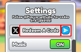 RoTube Life 2 enter codes box and blue arrow icon