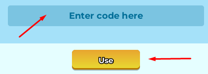 The "Enter code here" box and Use button in Escape Abyss Shark for Brainrot