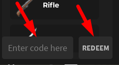 The code redeeming interface in Katana Hood