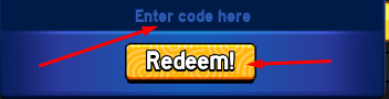 Enter code here box and Redeem! button to redeem codes in Abyss Fruits