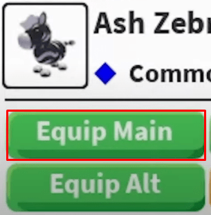 Adopt Me 2 pets equip main button