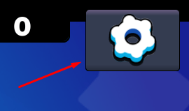 Gear icon that reveals the redeem code interface