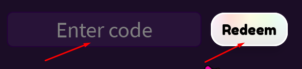 Enter code box and Redeem button to redeem codes in Monster High