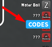 The Codes button in World Of Heroes