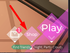 The Shop button in Neon Knights