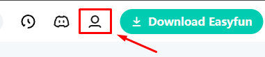 The profile button on EasyFun.gg