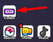 The Codes button in Cake Shop Tycoon