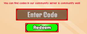 Cook Off enter codes box and redeem button