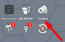 The Codes button in Monster Rider Simulator