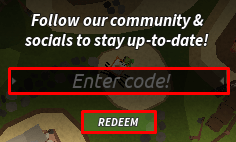 Beaks enter codes box and redeem button