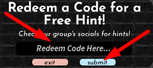 The code redeeming interface in Terminal [Escape Room]