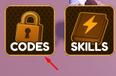 The "CODES" button in GRIND