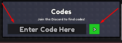 The Enter Code Here box and > button in Mine For Anime!