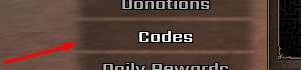 The Codes button in The Veil