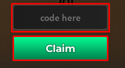 a dusty trip enter codes box and claim button