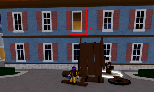 The breakable window in Blox Fruits' Middle Town