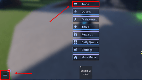 The "Trade" button in AUT's main menu