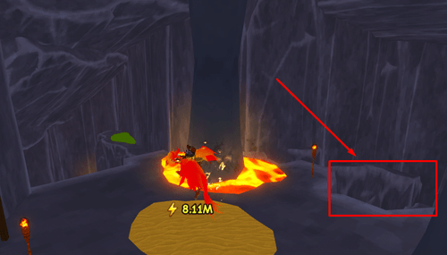 The hole at the entrance of the volcano in Ride A Pet