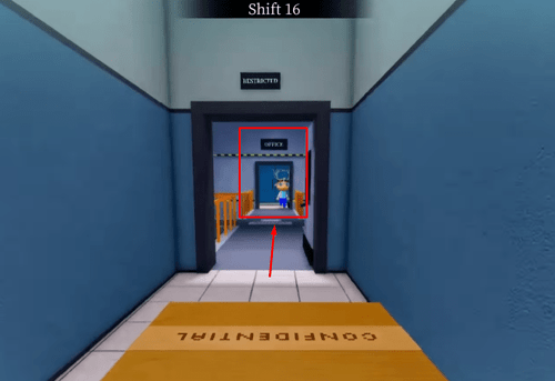 The door to Dr. Harlow's office in Animal Hospital's restricted area