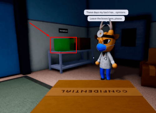 Dr. Harlow standing beside a table in Animal Hospital