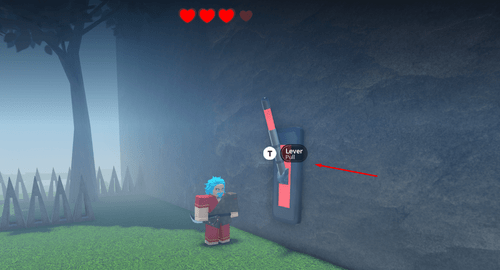 A lever in the Parkour Dungeon in Slayers 2