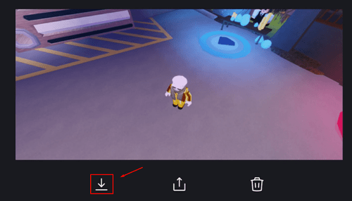The save button on Roblox mobile's gallery