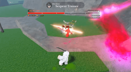 Fighting the Serpent Trainee in Slayers 2
