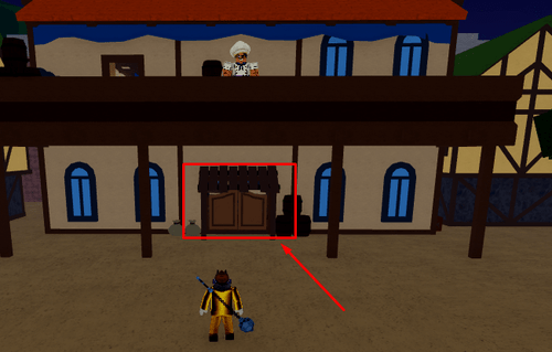The tavern entrance in Blox Fruits