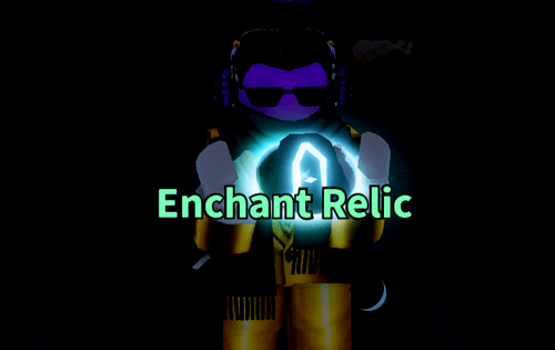 My character holding an enchant relic in Fisch