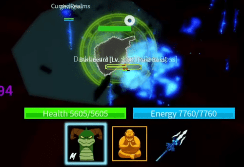 A player using Buddha and Dragon Breath to grind in Blox Fruits