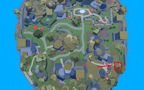 Map image showing the Ancient Monk's spot in Blox Fruits