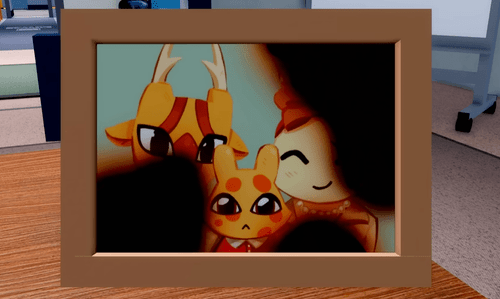 Dr. Harlow's family photo in Animal Hospital