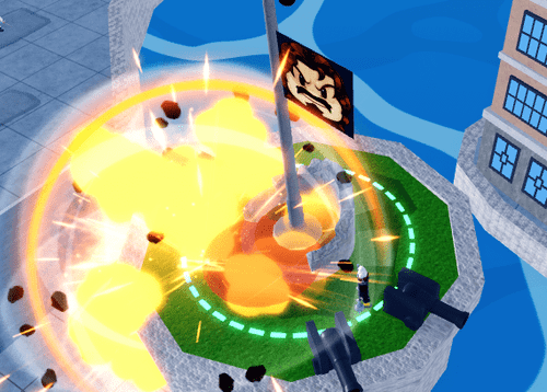 The flagpole minigame in Blox Fruits