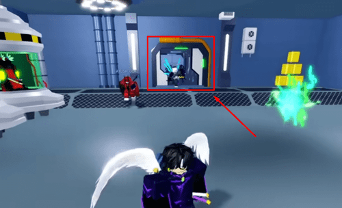 The newly-opened door in the secret lab in Blox Fruits