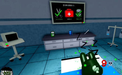 The surgery minigame in Animal Hospital