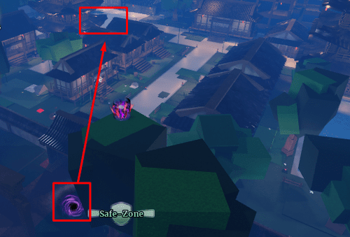 Directions from the portal to the leftmost corner of Sailor Island in Sailor Piece