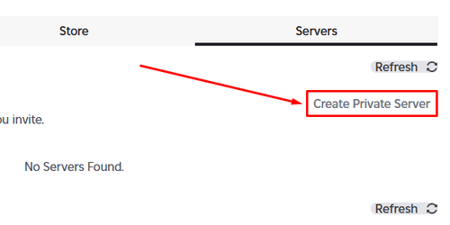 Blox Fruits Create Private Server button