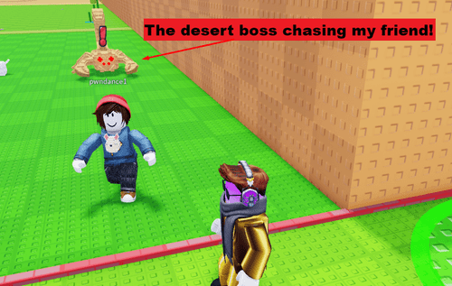 A friend being chased by a boss from a far zone