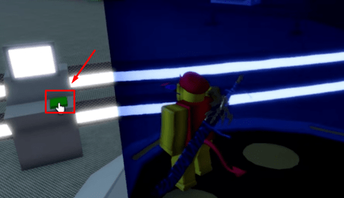 The raid portal and green button in Blox Fruits