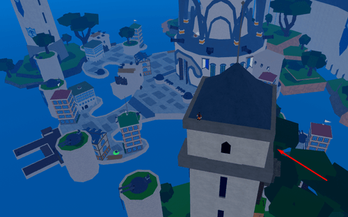The right tower on Marine Fortress in Blox Fruits