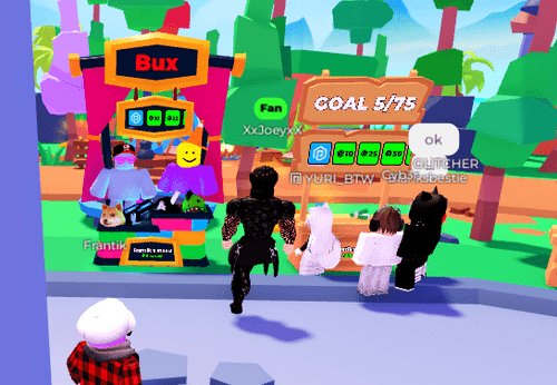 Players exchanging Robux in Donate Pls