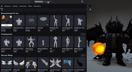The Headless Horseman available for sale on the marketplace