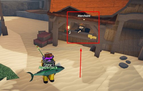 A Merchant NPC in Fisch