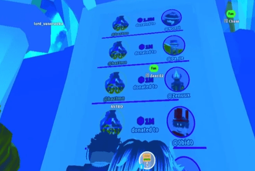 Hazem donating millions of Robux to players in PLS DONATE