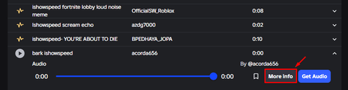 The "More Info" button in Roblox's Creator Dashboard