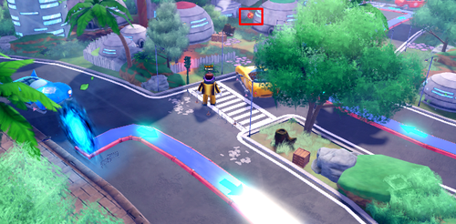 The red object in East Town in Anime Expeditions