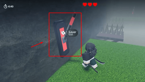 An example of the Parkour Dungeon's levers in Slayers 2