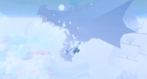 Fighting the exposed Leviathan head in Blox Fruits
