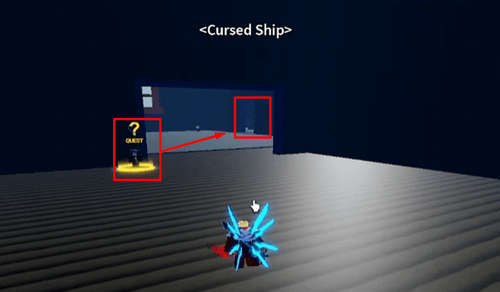 Cursed Ship Rear Crew Quest Giver and directions to the chests in Blox Fruits