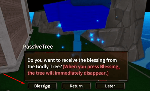 The "Blessing" option from the Passive Tree